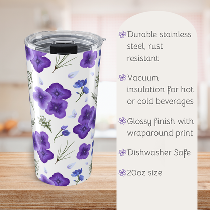Amethyst Meadows Floral Design | 20oz Tumbler