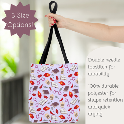 My Smutty Valentine Tote Bag, Dark Romance Book Lover Gift, Forbidden Love Handbag, Heart Handcuff Purse, Spicy Lips Shoulder Bag