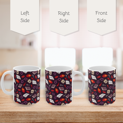 My Smutty Valentine Mug, Ceramic Cup for Dark Romance Lovers, Spicy Novel Pattern, Book Lover 11 oz mug