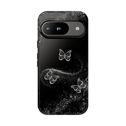 Glitter Butterflies with Black Background Phone Case - Tough Cases, Decorative Cell Phone Cover