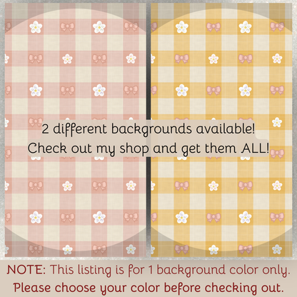 Spring Gingham Seamless Hand Drawn Digital Pattern | 300 DPI PNG | Instant Download