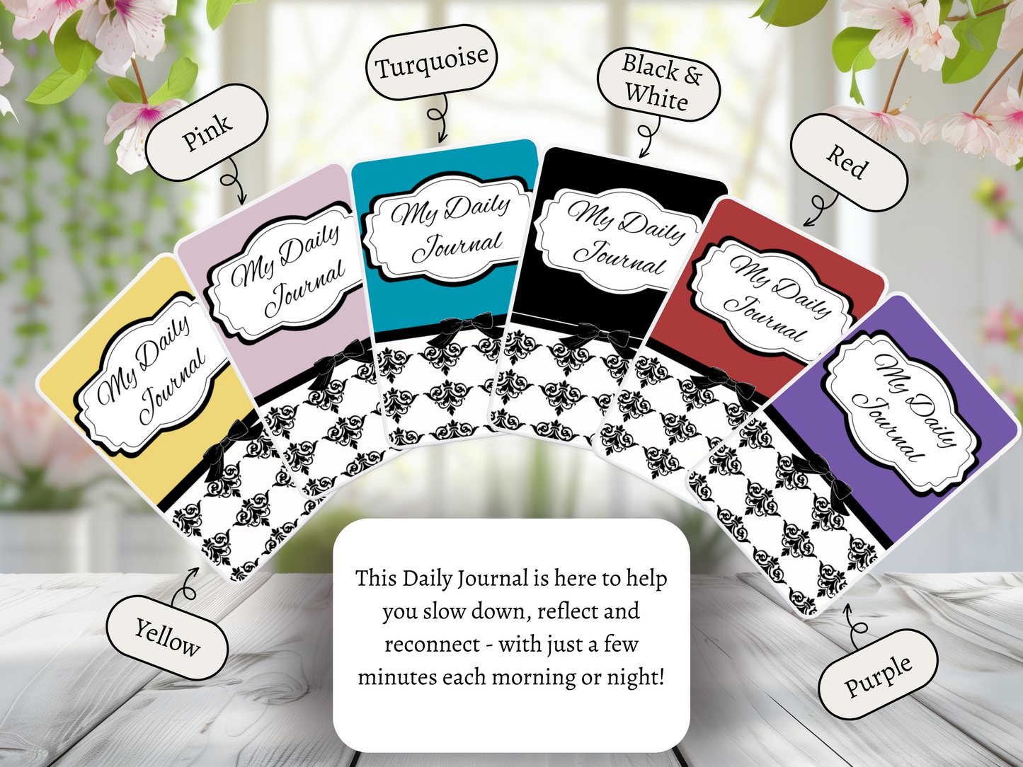 Daily Journal | Self-Reflection & Mindfulness | Digital Download | 6 Color Varieties