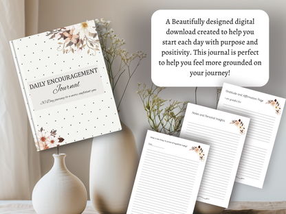 Daily Encouragement Journal | Guided Journal for Self-Reflection | Digital Download