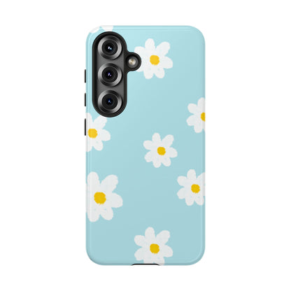 Blue Daisy Floral Phone Case - Tough Cases, Decorative Cell Phone Cover