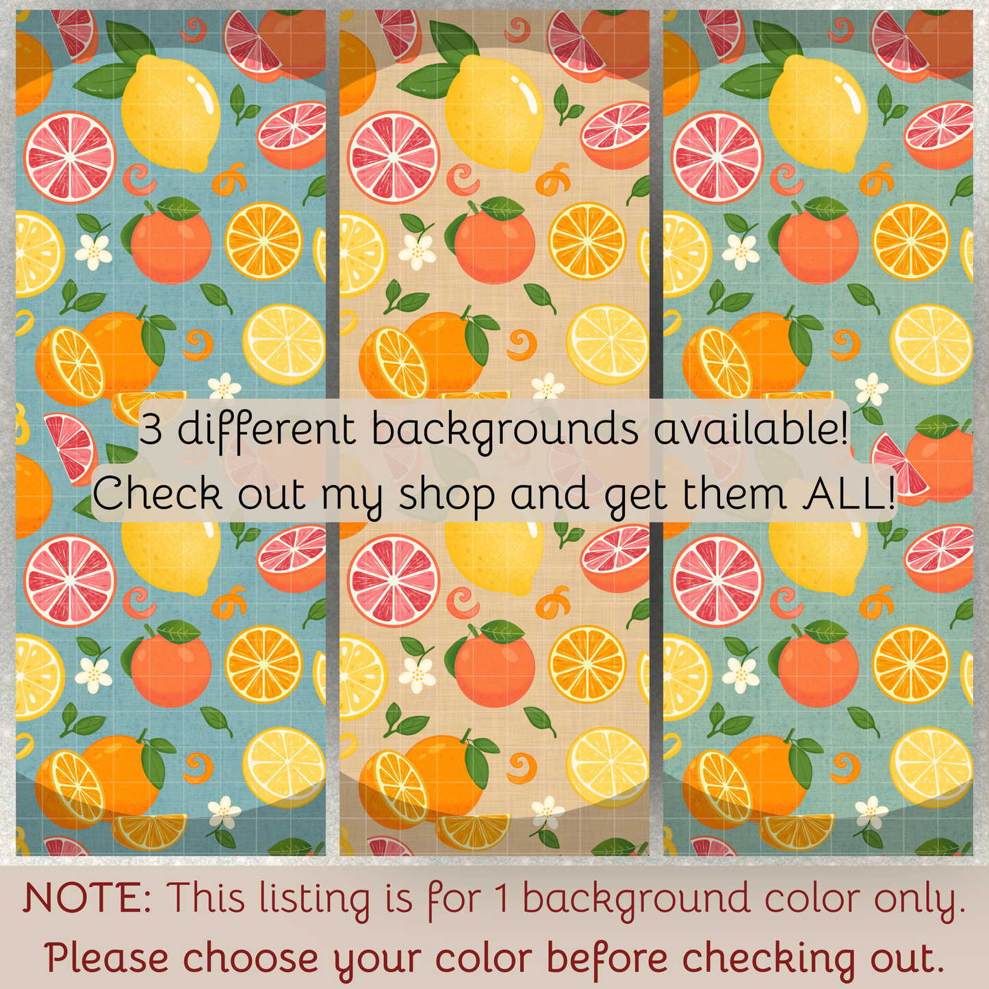 Citrus Toss Seamless Hand Drawn Digital Pattern | 300 DPI PNG | Instant Download