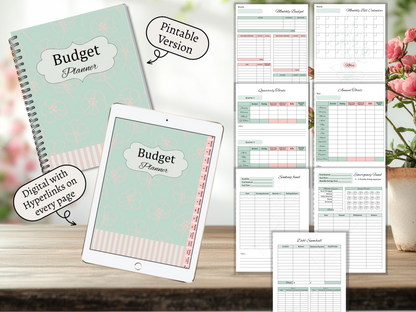 Budget Planner | Monthly Budget and Finance Organizer | Digital Download | 7 color varieties