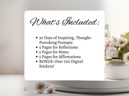 Self-Discovery Journal in Blue | 30 Guided Prompts for Personal Growth | Digital Download