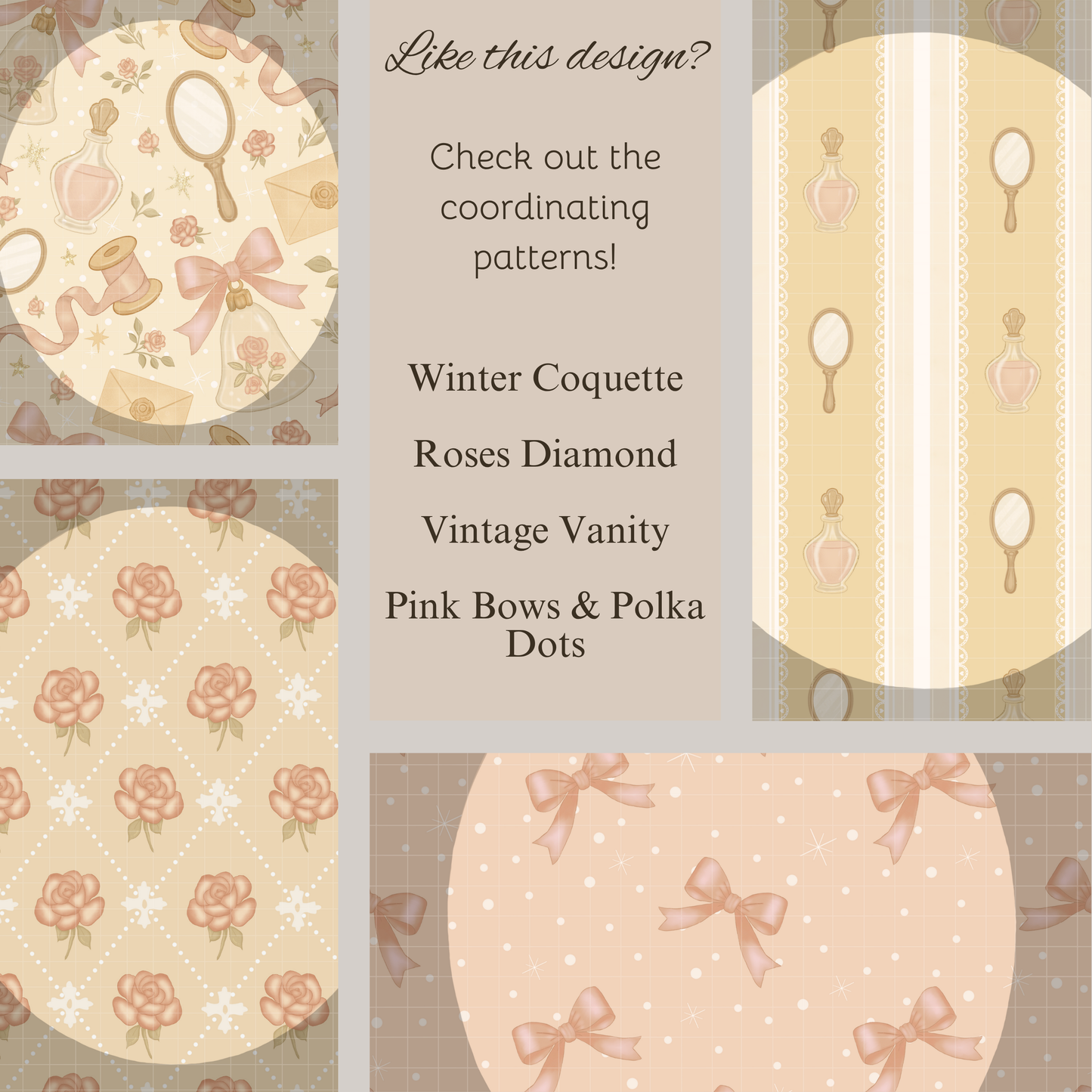 Roses and Stars Vintage Coquette Seamless Hand Drawn Digital Pattern | 300 DPI PNG | Instant Download