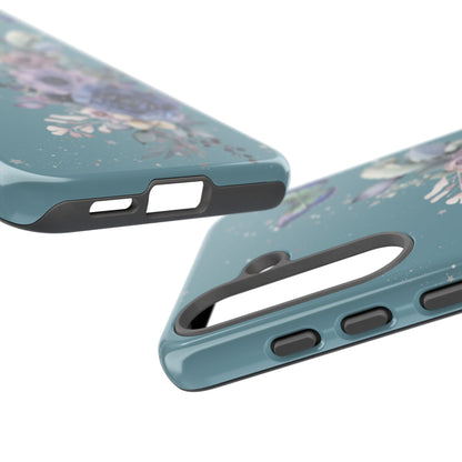 Phone Case - Teal Floral Butterfly Design