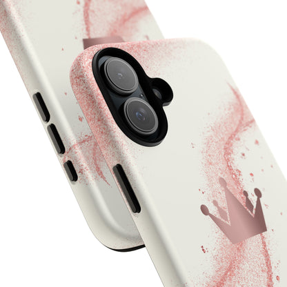 Rose Gold Crown on Cream background Phone Case - Tough Cases, Decorative Cell Phone Cover