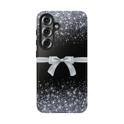 Glitter Bow Phone Case - Tough Cases, Decorative Cell Phone Cover