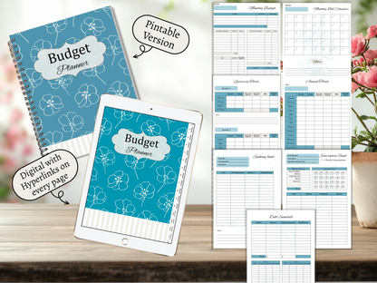 Budget Planner | Monthly Budget and Finance Organizer | Digital Download | 7 color varieties