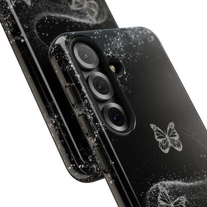 Glitter Butterflies with Black Background Phone Case - Tough Cases, Decorative Cell Phone Cover