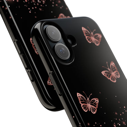 Rose Gold Butterflies Phone Case - Tough Cases, Decorative Cell Phone Cover