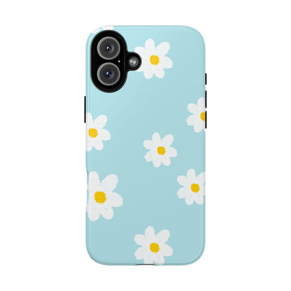 Blue Daisy Floral Phone Case - Tough Cases, Decorative Cell Phone Cover