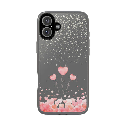 Pink Hearts Phone Case - Tough Cases, Decorative Cell Phone Cover