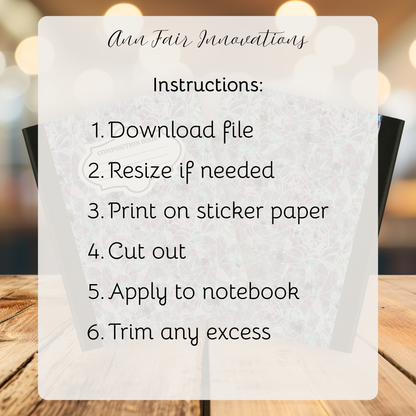 Witches Brew Printable Composition Notebook Cover | Digital Download PNG | Back to School, Journaling, DIY Custom Notebook, Sticker Paper Cover