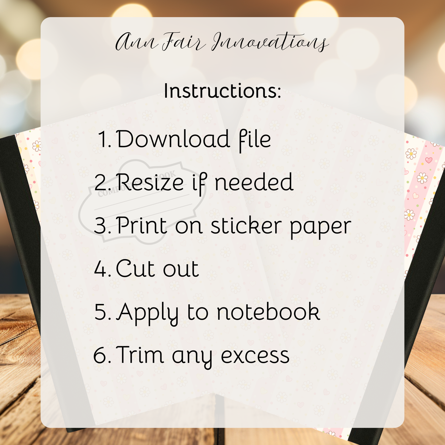 Easter Stripes Composition Notebook Cover | Digital Download PNG | Journaling, DIY Custom Notebook, Sticker Paper Cover