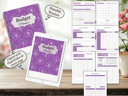 Budget Planner | Monthly Budget and Finance Organizer | Digital Download | 7 color varieties