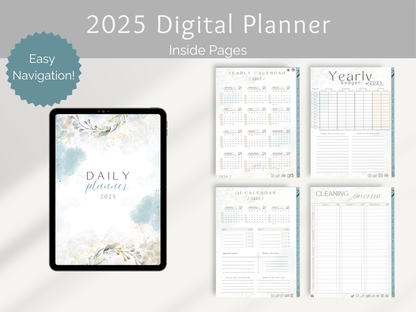 2025 Digital Planner | Hyperlinked | Bonus 2026 Planner and Digital Stickers
