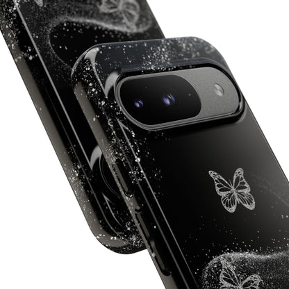 Glitter Butterflies with Black Background Phone Case - Tough Cases, Decorative Cell Phone Cover