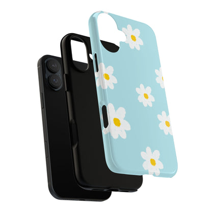 Blue Daisy Floral Phone Case - Tough Cases, Decorative Cell Phone Cover