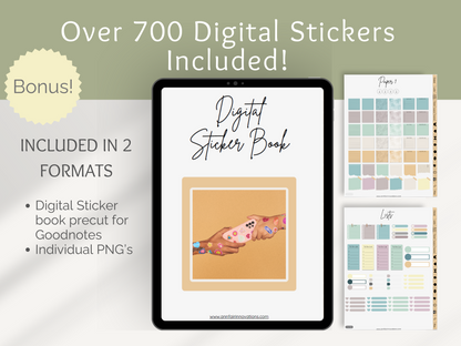 The Ultimate Digital Journal Journey Pack (Portrait & Landscape) | 9 Journals + 700+ Stickers + Apple & Google Calendar Links
