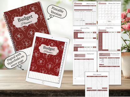 Budget Planner | Monthly Budget and Finance Organizer | Digital Download | 7 color varieties