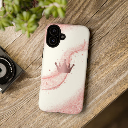 Rose Gold Crown on Cream background Phone Case - Tough Cases, Decorative Cell Phone Cover