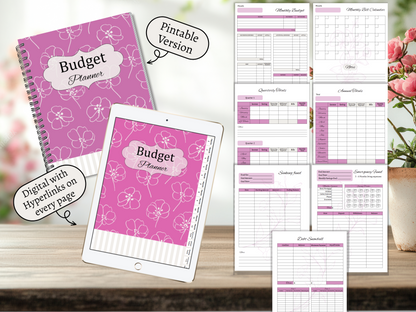 Budget Planner | Monthly Budget and Finance Organizer | Digital Download | 7 color varieties