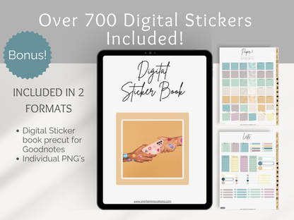 2026 Digital Planner | Hyperlinked | Bonus 2025 Planner and Digital Stickers