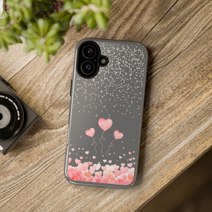 Pink Hearts Phone Case - Tough Cases, Decorative Cell Phone Cover