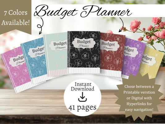 Budget Planner | Monthly Budget and Finance Organizer | Digital Download | 7 color varieties