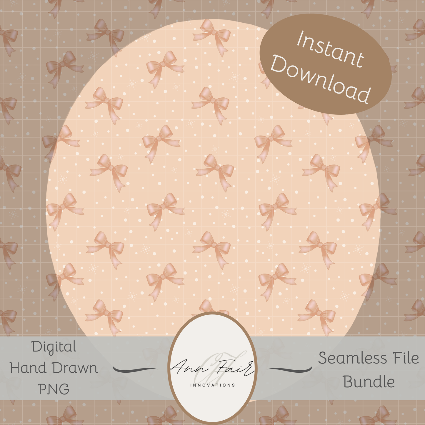 Winter Pink Coquette Bundle Seamless Hand Drawn Digital Pattern | 300 DPI PNG | Instant Download