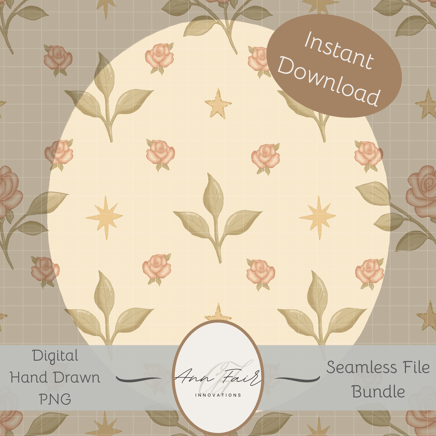 Winter Pink Coquette Bundle Seamless Hand Drawn Digital Pattern | 300 DPI PNG | Instant Download