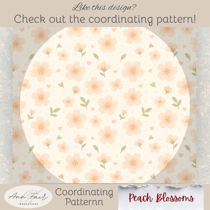 Just Peachy Seamless Hand Drawn Digital Pattern | 300 DPI PNG | Instant Download
