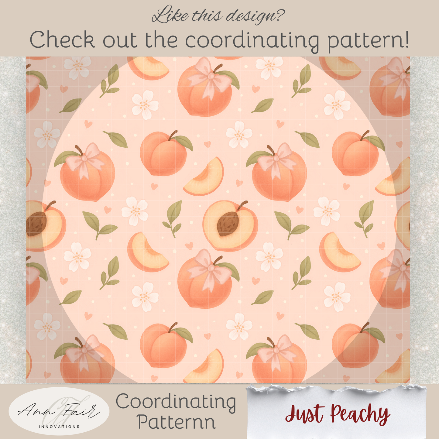 Peach Blossoms Seamless Hand Drawn Digital Pattern | 300 DPI PNG | Instant Download
