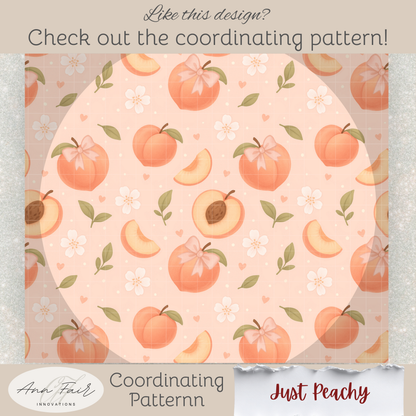 Peach Blossoms Seamless Hand Drawn Digital Pattern | 300 DPI PNG | Instant Download