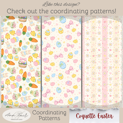 Coquette Easter Seamless Hand Drawn Digital Pattern | 300 DPI PNG | Instant Download