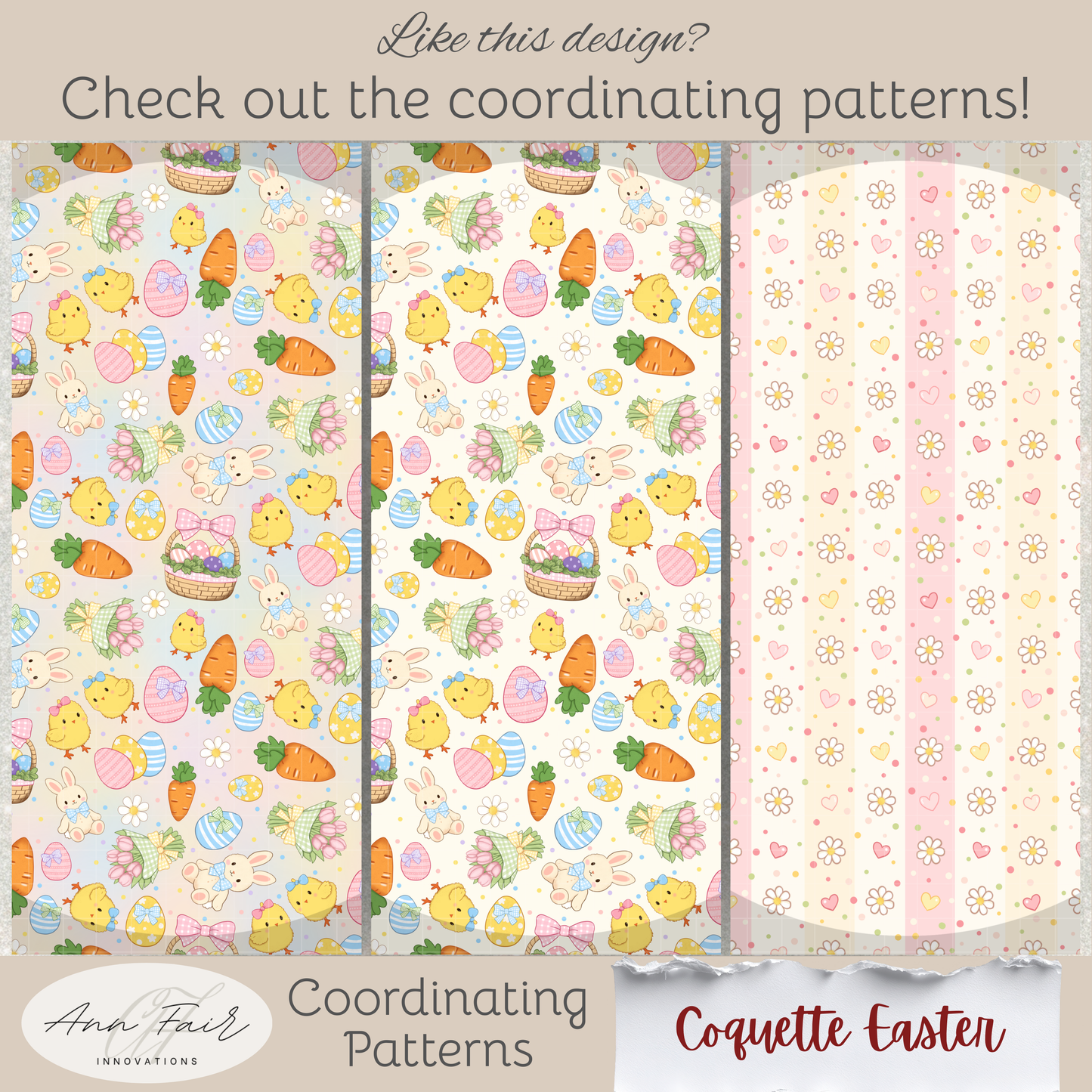 Coquette Gingham Easter Eggs Seamless Hand Drawn Digital Pattern | 300 DPI PNG | Instant Download
