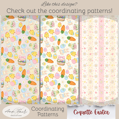 Coquette Gingham Easter Eggs Seamless Hand Drawn Digital Pattern | 300 DPI PNG | Instant Download