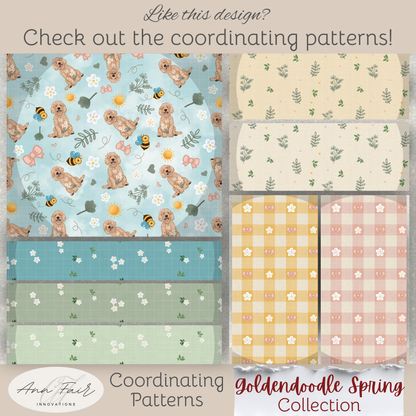 Bees and Daisies Seamless Hand Drawn Digital Pattern | 300 DPI PNG | Instant Download