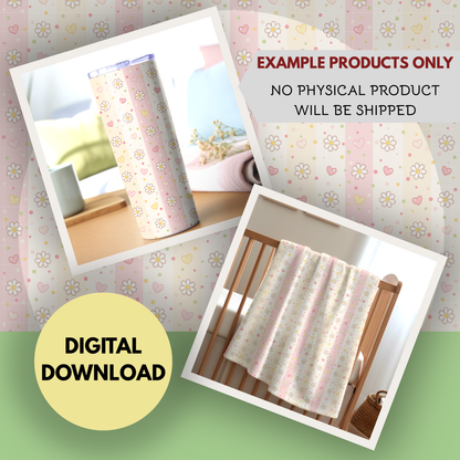 Easter Stripes Seamless Hand Drawn Digital Pattern | 300 DPI PNG | Instant Download