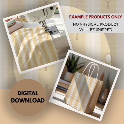 Vintage Vanity Seamless Hand Drawn Digital Pattern | 300 DPI PNG | Instant Download