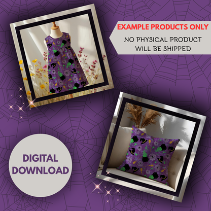 Witches Brew Seamless Hand Drawn Digital Pattern | 300 DPI PNG | Instant Download