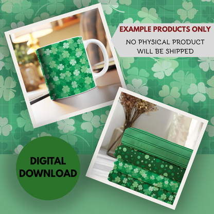 Clover Patch Complete Collection Bundle Seamless Hand Drawn Digital Pattern | 300 DPI PNG | Instant Download