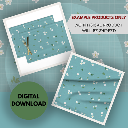 Spring Daisies Seamless Hand Drawn Digital Pattern | 300 DPI PNG | Instant Download
