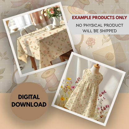 Winter Pink Coquette Bundle Seamless Hand Drawn Digital Pattern | 300 DPI PNG | Instant Download