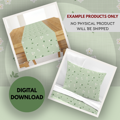 Spring Daisies Seamless Hand Drawn Digital Pattern | 300 DPI PNG | Instant Download