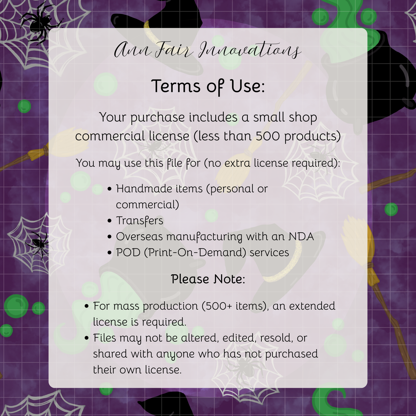 Witches Brew Seamless Hand Drawn Digital Pattern | 300 DPI PNG | Instant Download